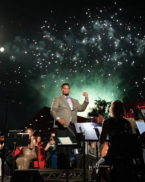 Fireworks illuminate the Symphony's outdoor concert