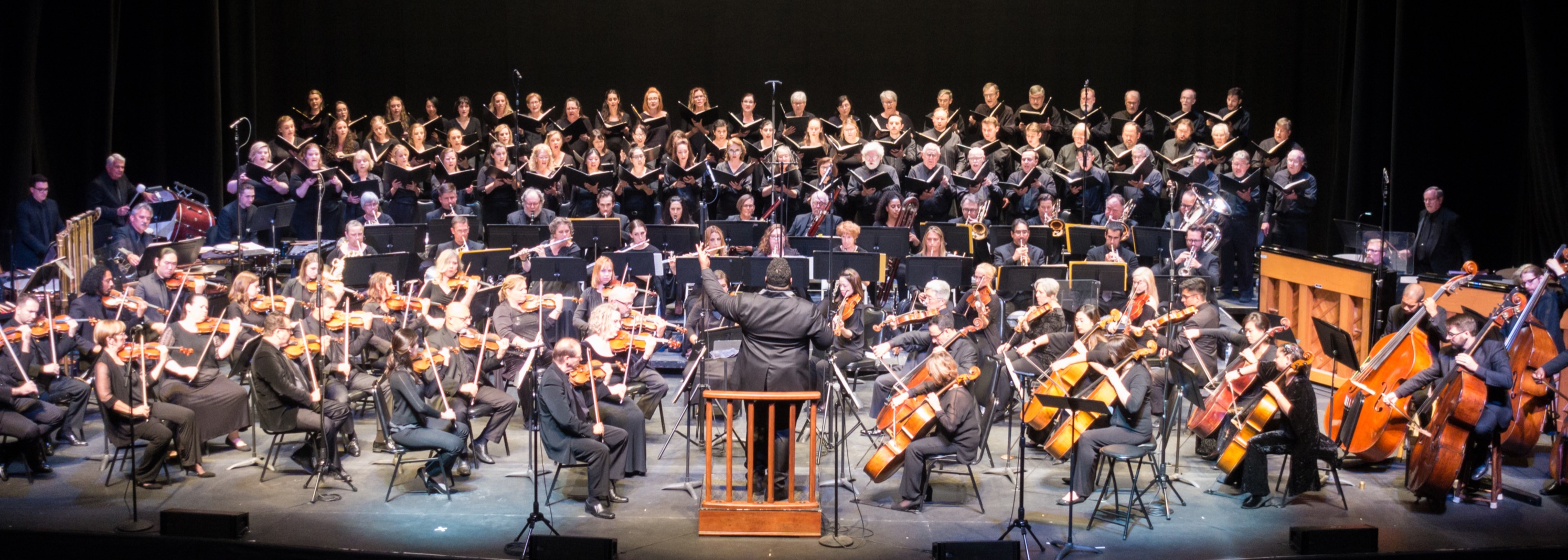 Anthony Parnther conducts the San Bernardino Symphony and Los Robles Master Chorale at the California Theatre.